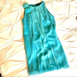 ABS Allen Schwartz blue silk bubble dress size 10